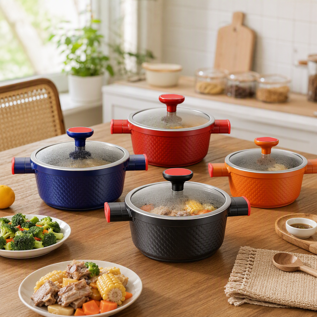 The multi-functional kitchen stew pot is a household ceramic soup pot for cooking porridge and soup. It is a heat-resistant, durable and practical kitchenware Specification image
