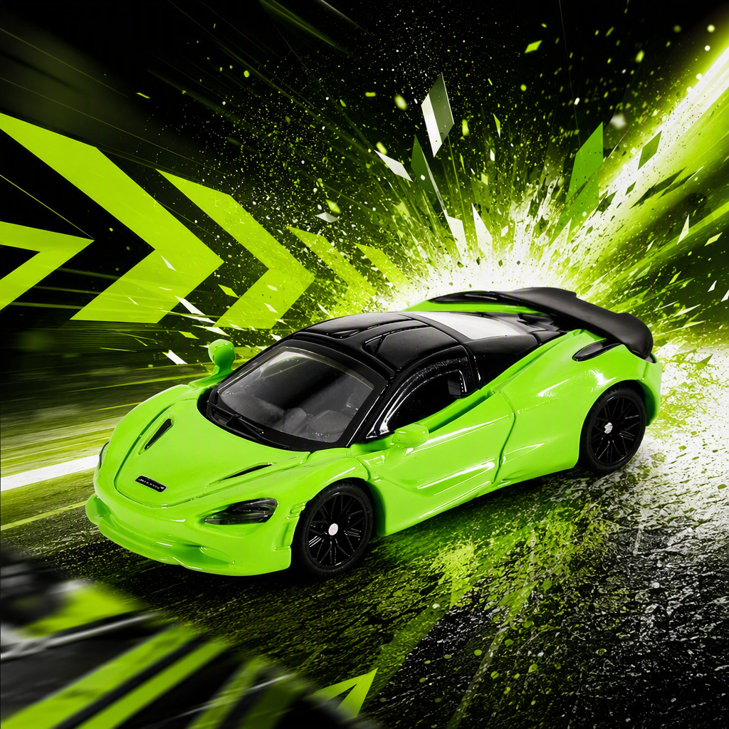 Officially authorized simulation alloy car model - McLaren 750S [1:64 green]