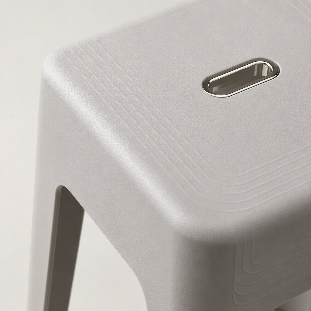 [CL] 26Q3#5209 ice pluma gris taburete alto asiento de plástico trabajo multifuncional taburete de ocio muebles de oficina para el hogar Application Scenario