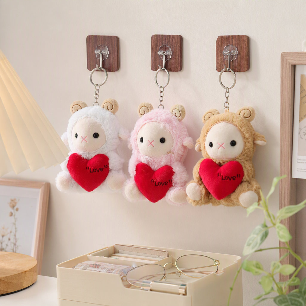 Muñeca de peluche colgante bebé oveja corazón corazón colgante pieza decoración details Picture