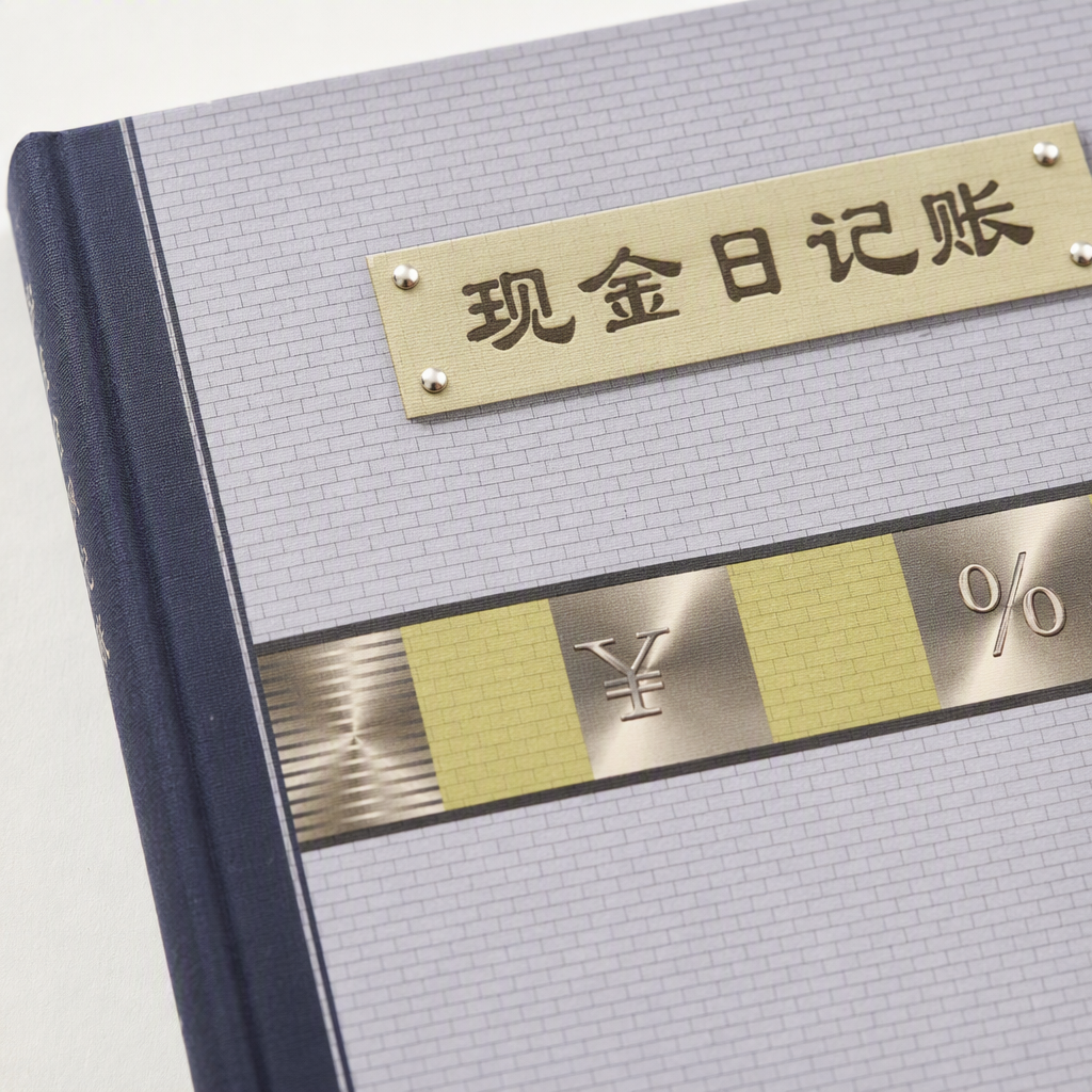 Grey brick-patterned cover cash journal, factory direct sales, label style, practical accounting book, financial bookkeeping supplies Application Scenario