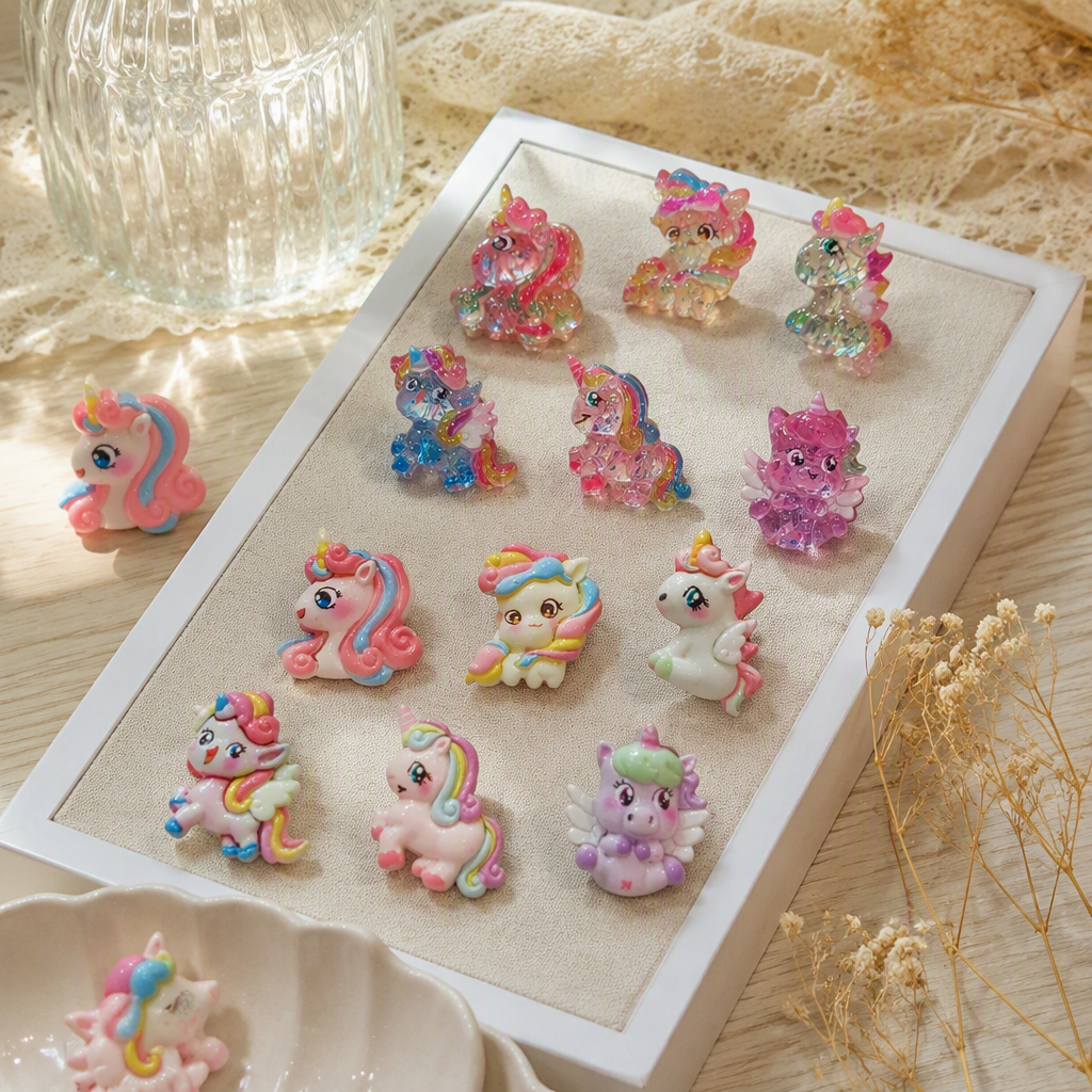 Colorful unicorn jewelry, creative, personalized, fashionable and cute birthday gifts for children and girls, decorative accessories details Picture