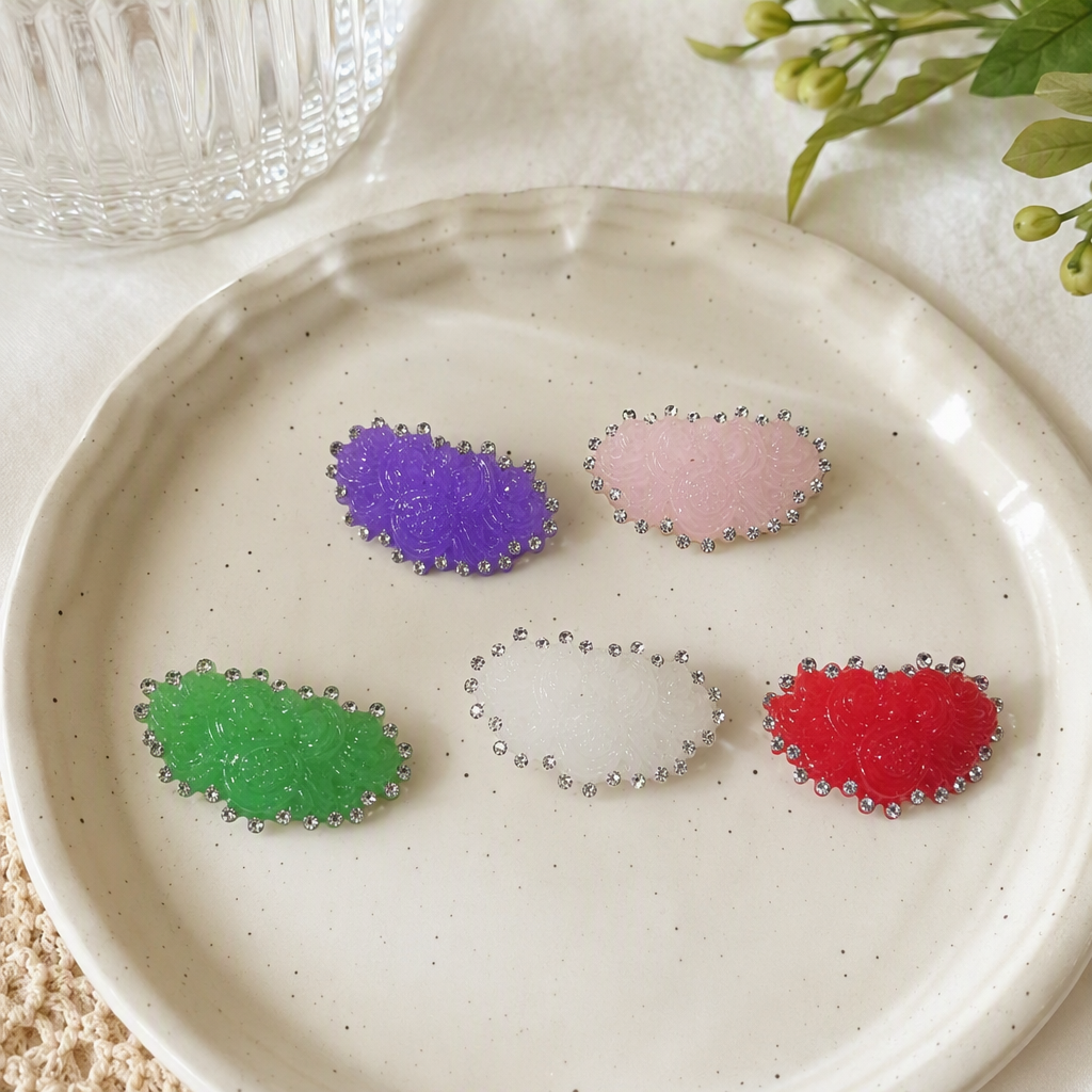 Shiny colorful diamond-encrusted hair clips, fashionable and versatile hair accessories, hairstyle decoration, hair clips, hair accessories for women details Picture