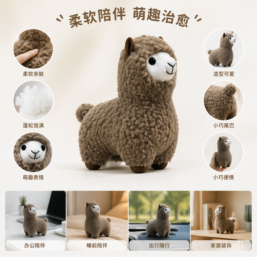 Peluche alpaca muñeca bondadosa splashy muñeca estilo británico multicolor opcional