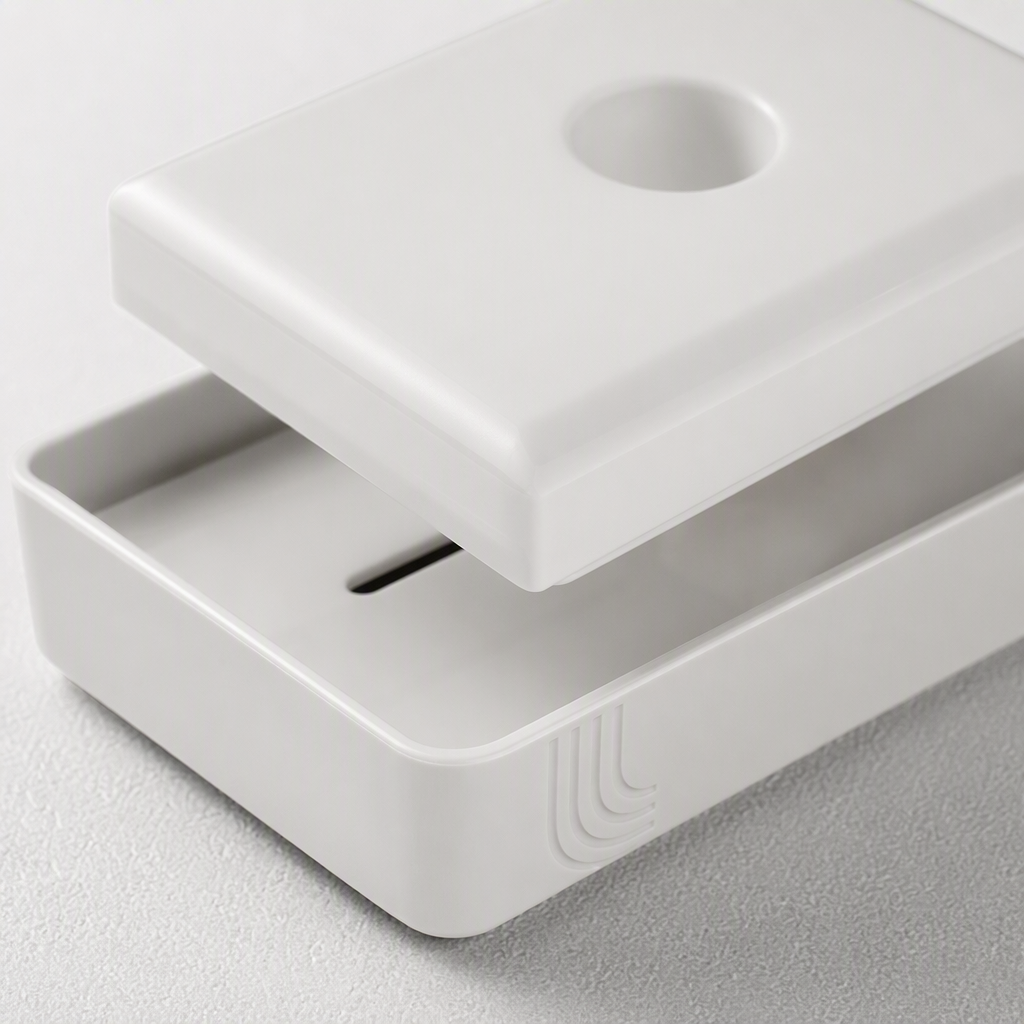 [CL] 26Q3#5220 blanco ventosa pared jabón caja simple a prueba de agua cuarto de baño departamento almacenamiento suministros Specification image