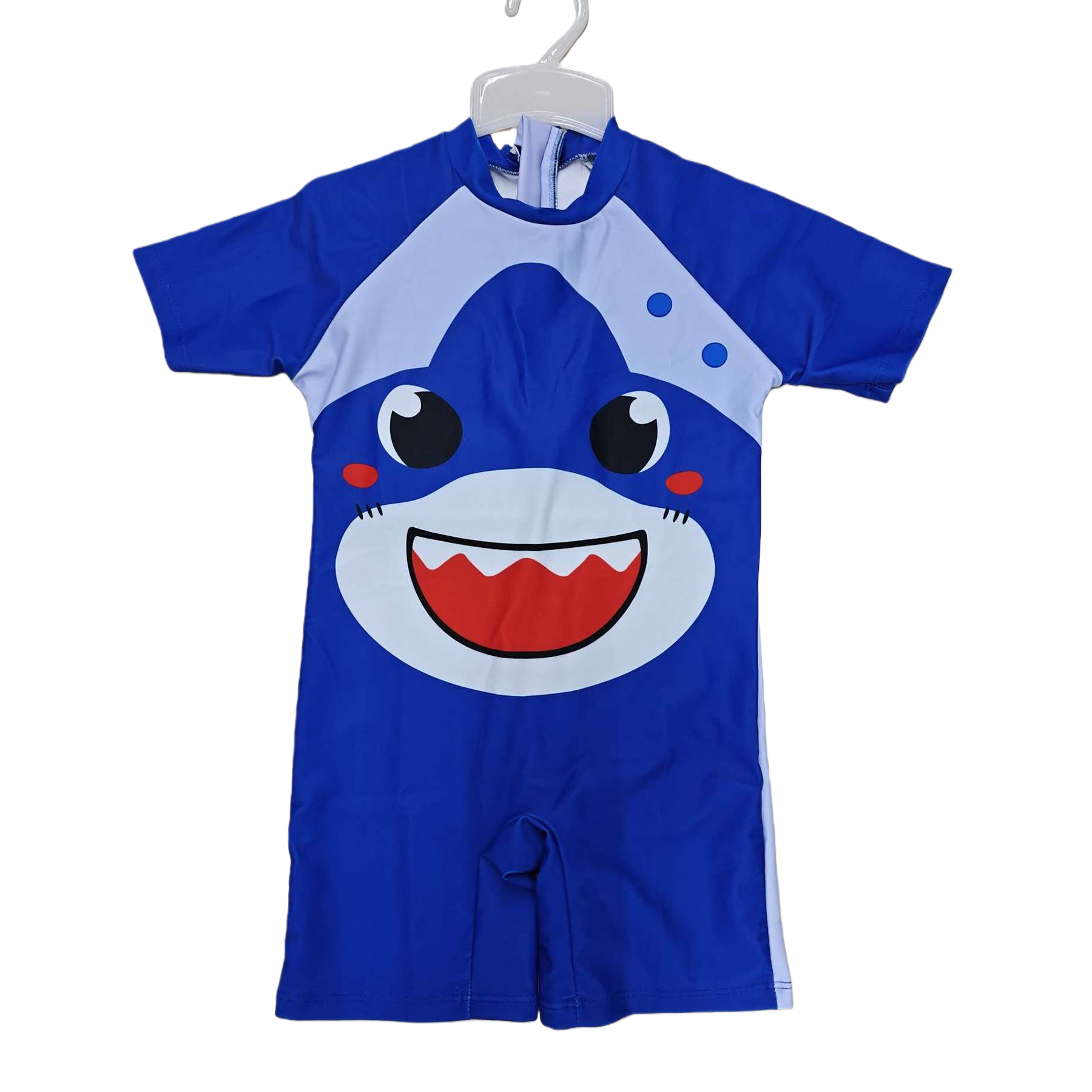 Children's cute blue shark-patterned one-piece swimsuit, sun-protective, quick-drying and comfortable, a must-have for summer Item Picture