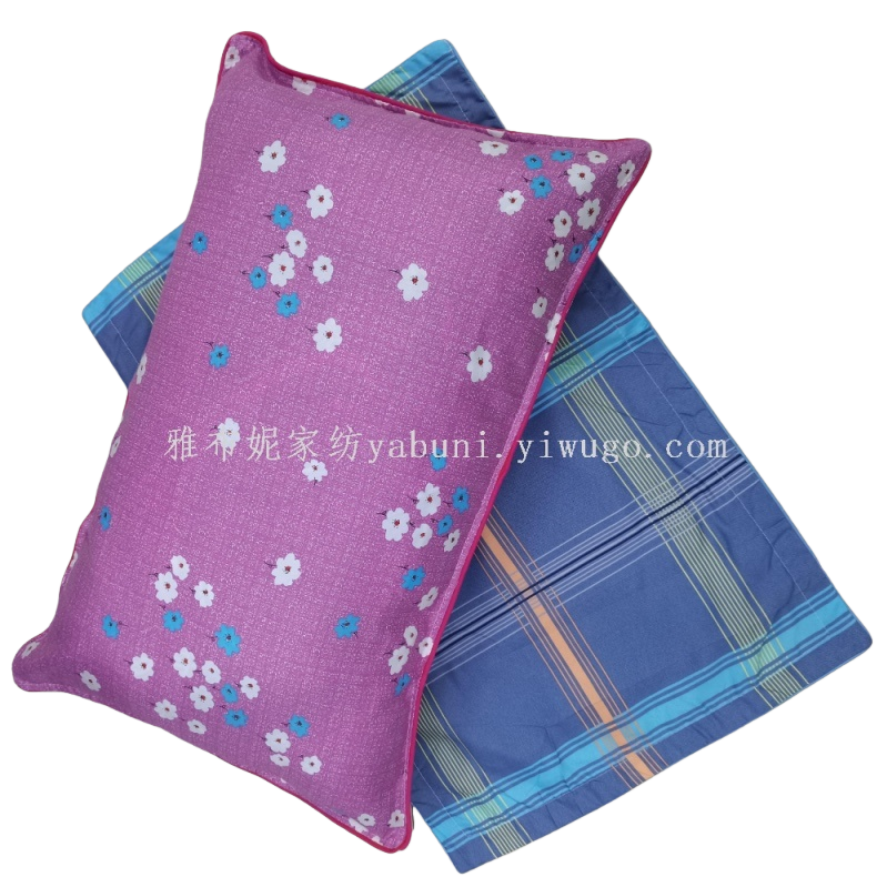 Fashionable floral pillowcase, blue checkered pillowcase set, soft and comfortable home decoration products Item Picture