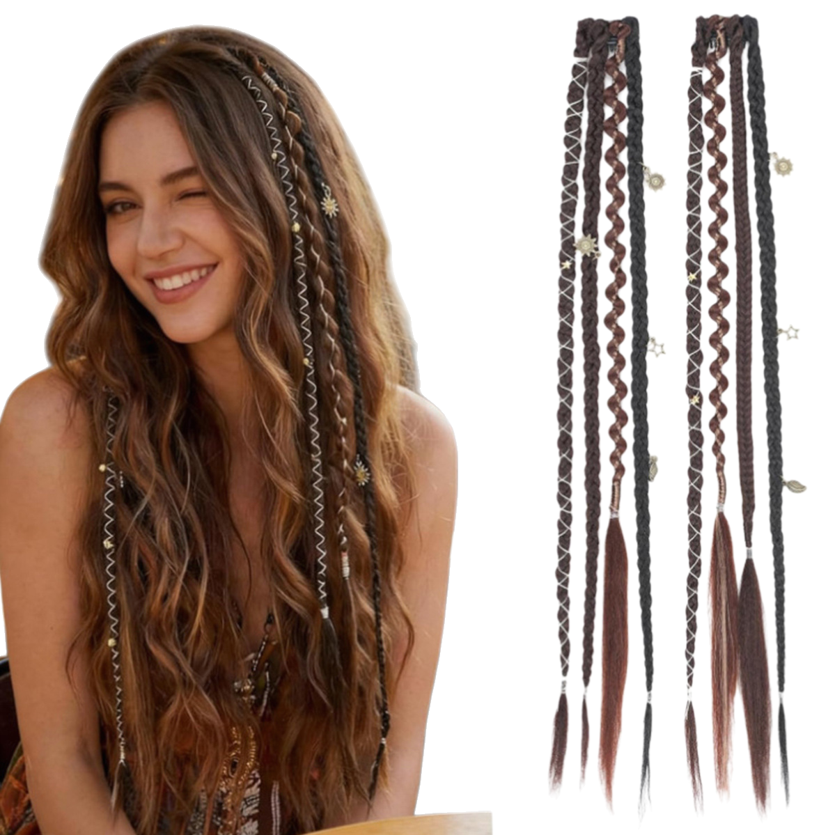 Fashionable brown braided hair accessories, simple and versatile hair accessories, hair clips, hair ropes, hair bands, hair ornaments and accessories Item Picture