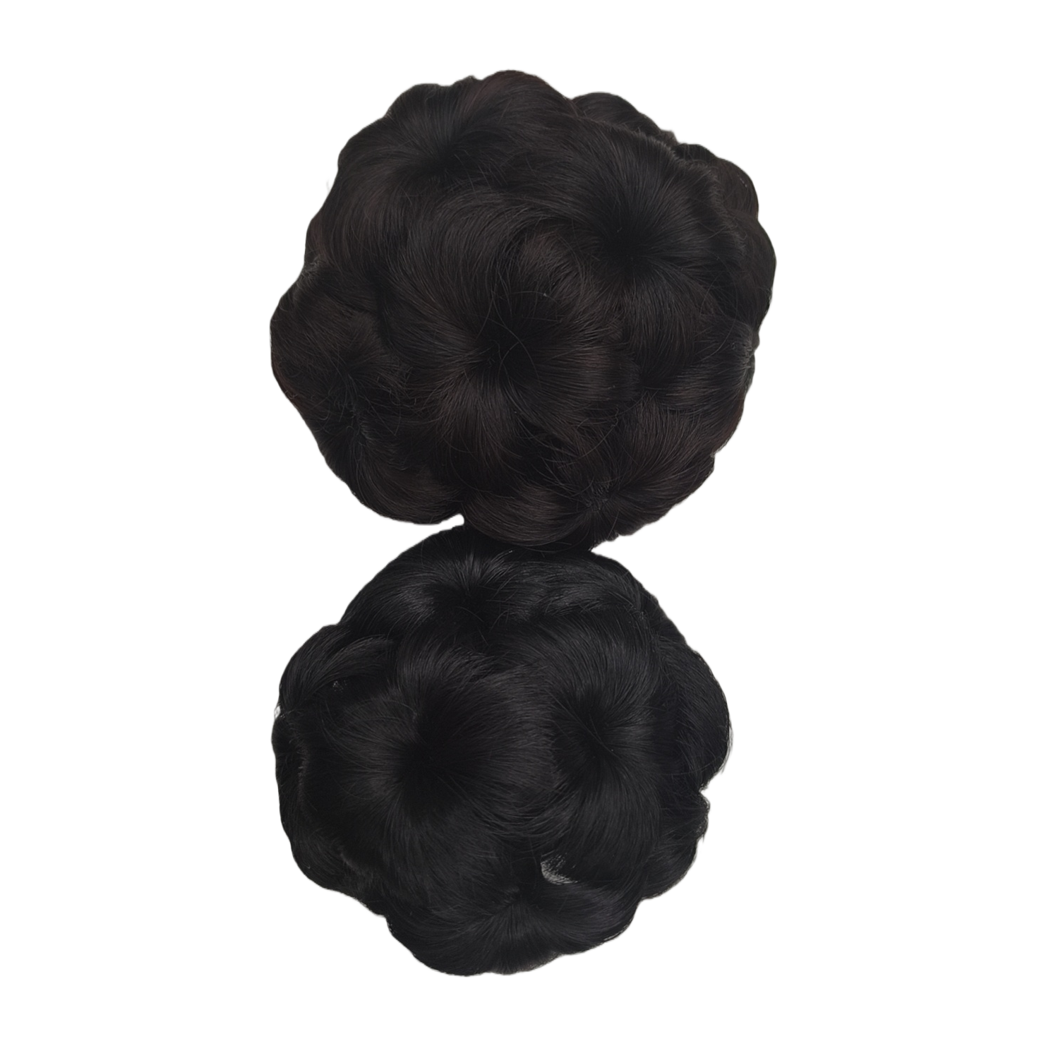 Natural rizado oscuro marrón negro plato martillo peluca dos redondos estilo esponjoso moda versátil mujer Item Picture