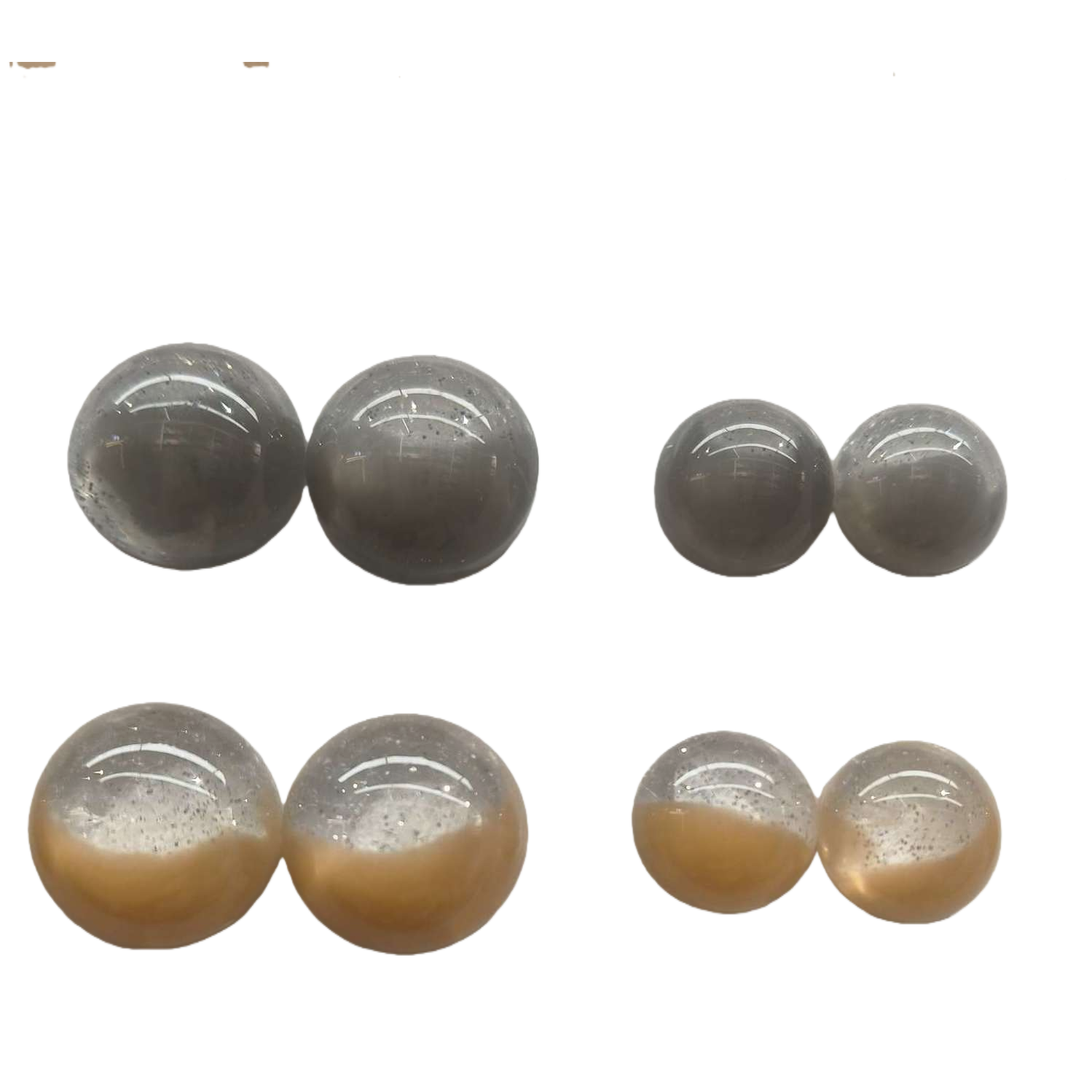 Fashionable and simple grey semi-transparent round bead jewelry accessories, handcrafted DIY material packaging jewelry accessories Item Picture