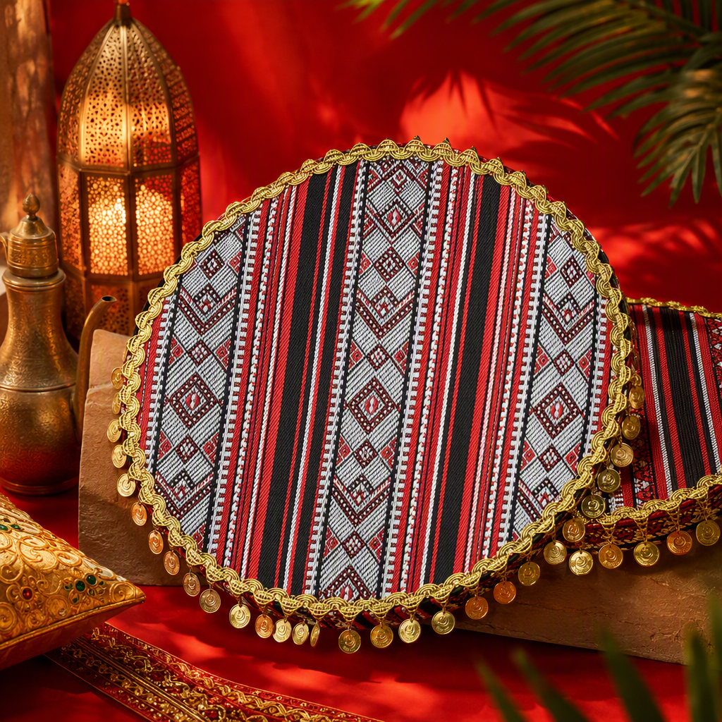 Fashionable geometric texture fabric mat, multi-color spliced comfortable home floor mat, anti-slip and wear-resistant decorative mat Specification image