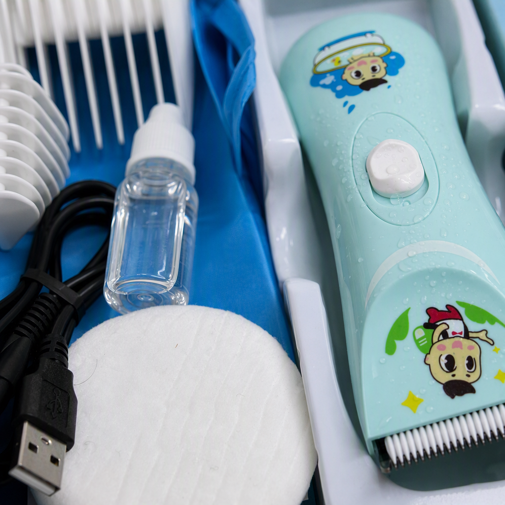 Children's light green hair clipper set accessories are safe, anti-slip and easy to operate, suitable for children's hair cutting tools Application Scenario
