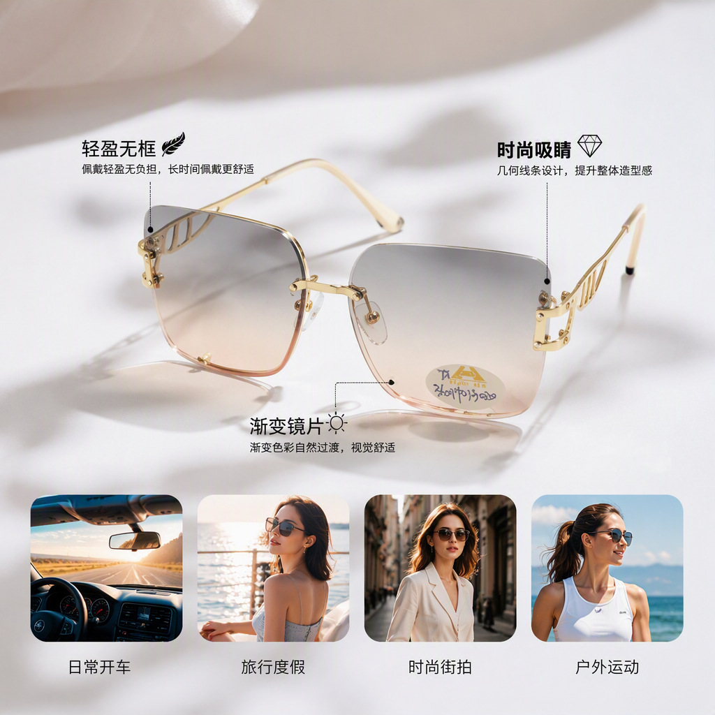 Fashionable polarized sunglasses, trendy UV-protective sunglasses for both men and women, lightweight sunglasses, casual and sporty styles details Picture