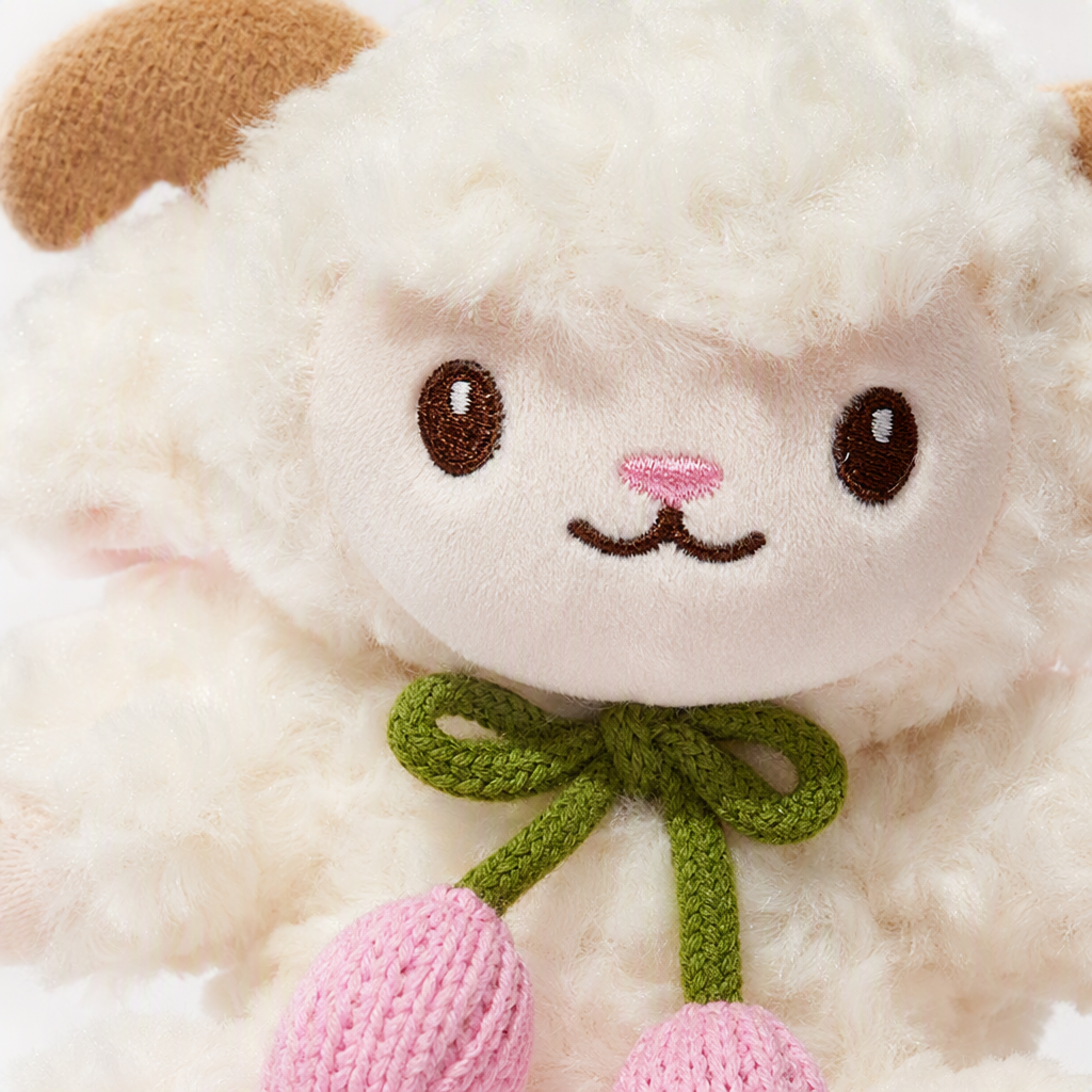 Cute and adorable little sheep dolls, plush toys, keychains, pendants, children's toys, books, pink background, four plush sheep dolls, 20cm Nepalese wool felt, simulated cat backpacks, cultural and creative handheld colorful pendants, cute dolls Item Picture