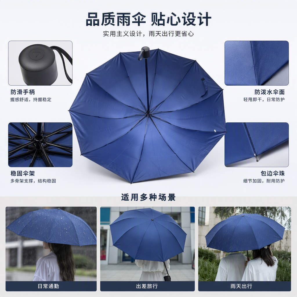 多功能防风遮阳雨伞防雨耐用便携晴雨两用伞女士男士通用款产品图
