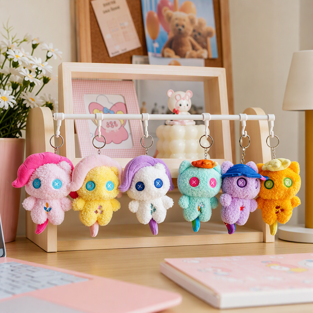 Cute pony polly creativo llavero colgante peluche pareja bolsa de escuela colgante comercio exterior puede al por mayor anime fondo rosa seis colores de peluche llavero forma linda muchos decoraciones regalos del día de la madre accesorios details Picture
