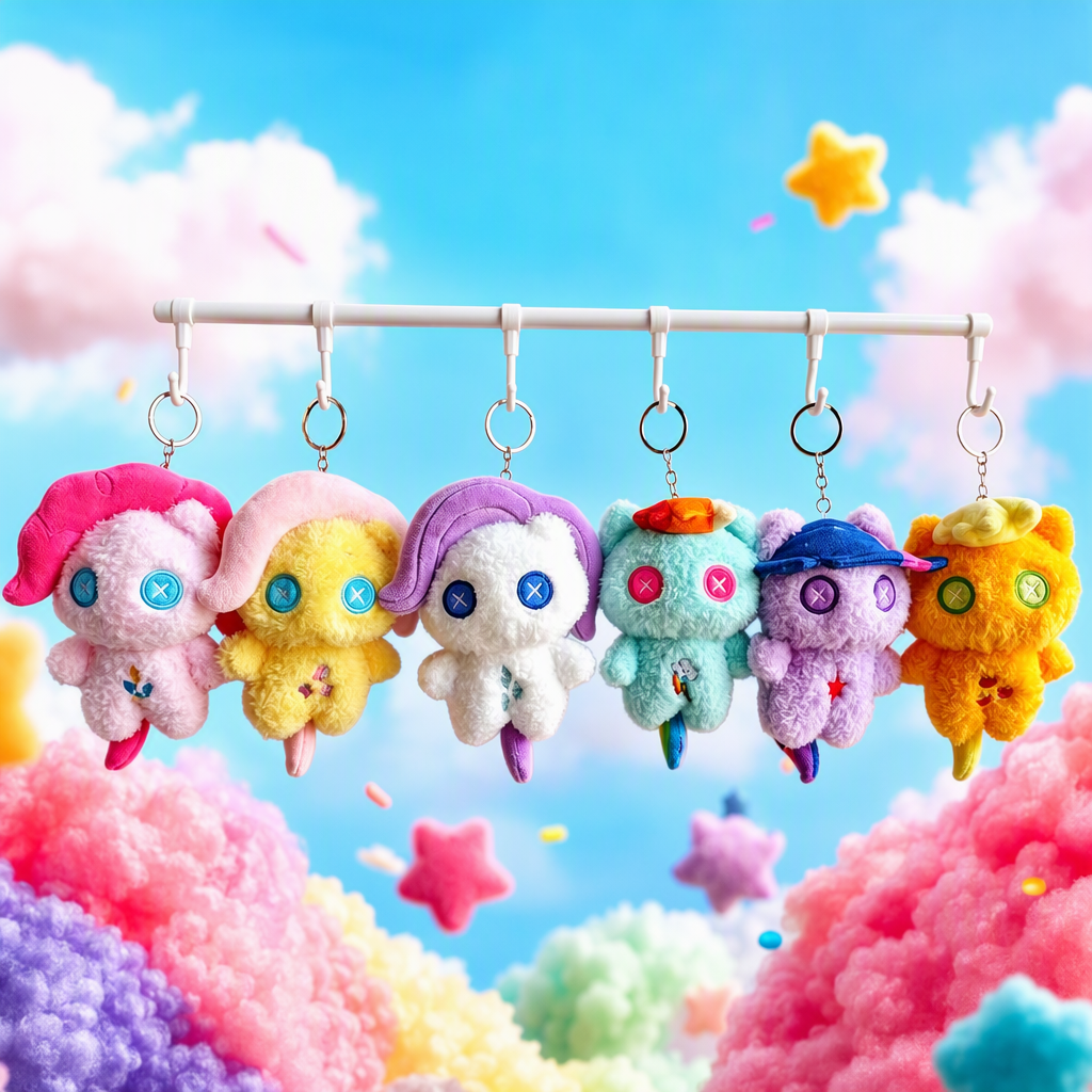 Cute pony polly creativo llavero colgante peluche pareja bolsa de escuela colgante comercio exterior puede al por mayor anime fondo rosa seis colores de peluche llavero forma linda muchos decoraciones regalos del día de la madre accesorios Application Scenario