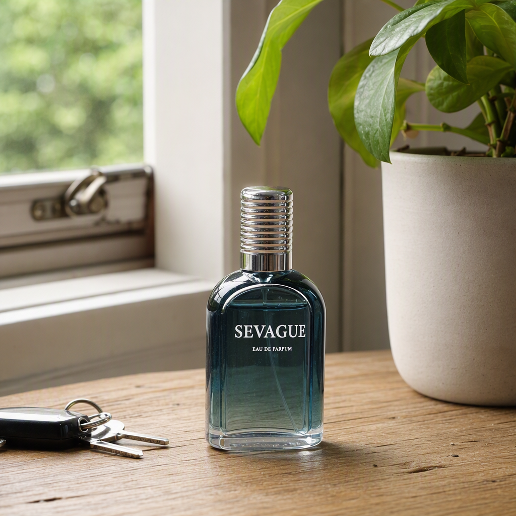 The deep blue packaging box decorates the perfume bottle. It is a fashionable, simple and high-end gift box with exquisite gift packaging details Picture