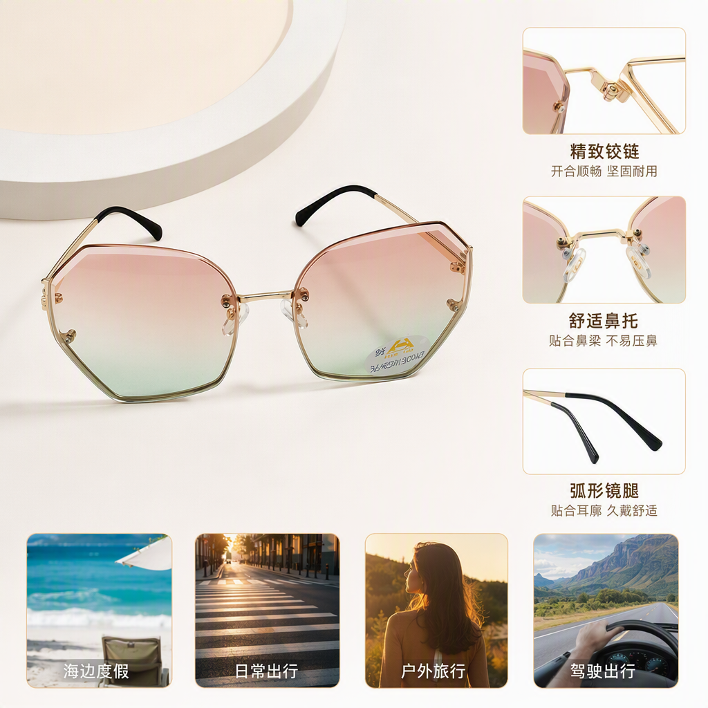 Fashionable polarized sunglasses for men and women, trendy sunglasses for UV protection, driving sunglasses and accessories