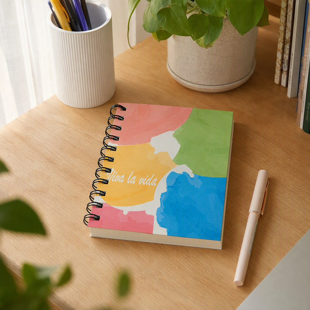 Donghu Paper Products A6 Color-Blocking Watercolor Coil Notebook, Dynamic Watercolor Color-blocking Notebook details Picture