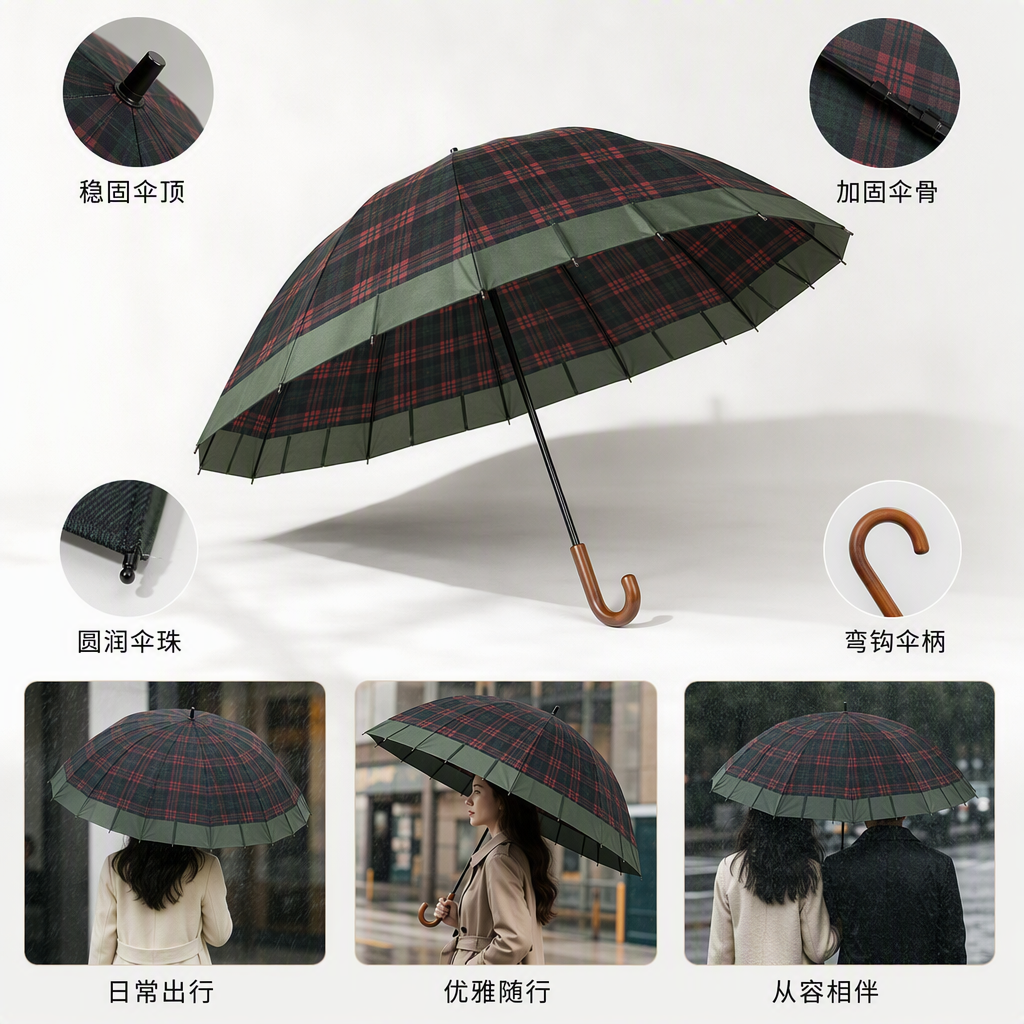 The multi-functional windproof, sunshade and protective umbrella is lightweight, durable and suitable for both sunny and rainy days. It is a portable folding umbrella for both men and women Specification image