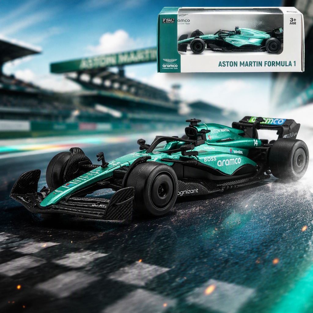 Officially authorized simulation alloy car model - Aston Martin F1 Racing car [1:43 green]
