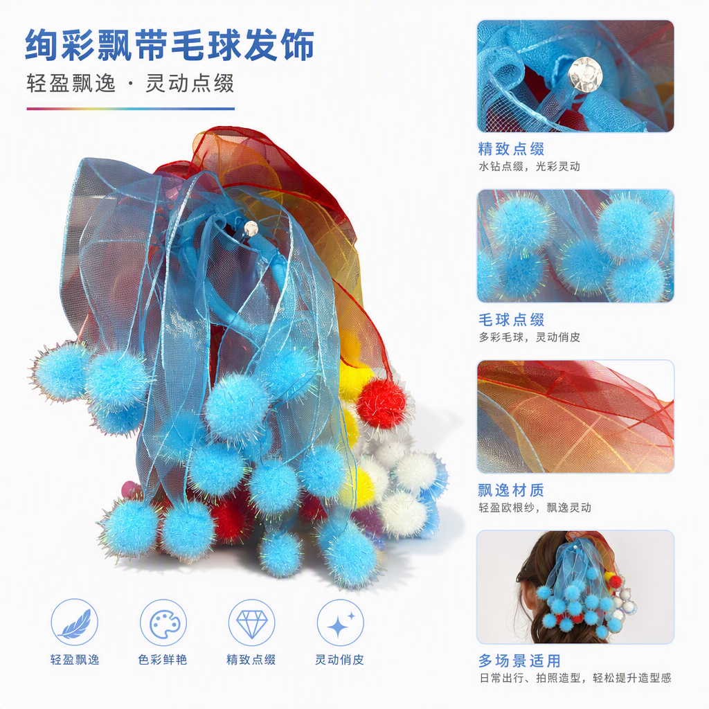 蓝色亮丝绒球装饰挂件时尚创意家居装饰品礼品摆件布艺配饰