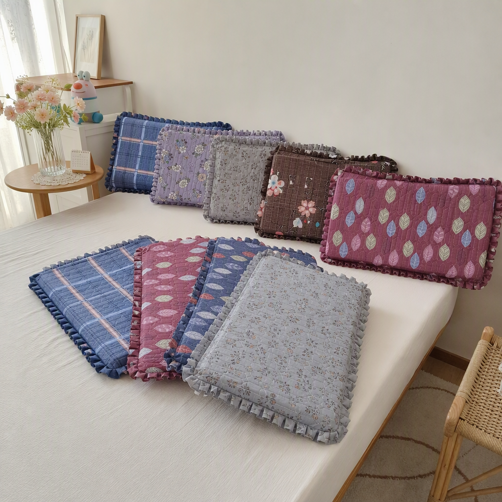Warm quilted three-piece home textile set, soft and comfortable bedding, bed sheet, quilt cover, bed hat combination, various styles Item Picture
