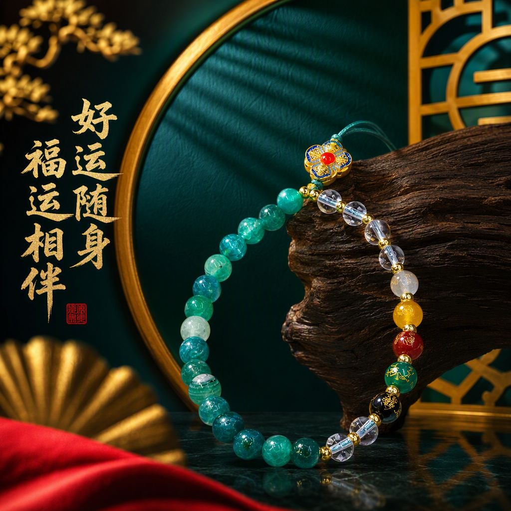 Fashionable green beaded mobile phone lanyard, simple and versatile, anti-drop pendant, trendy accessory Specification image