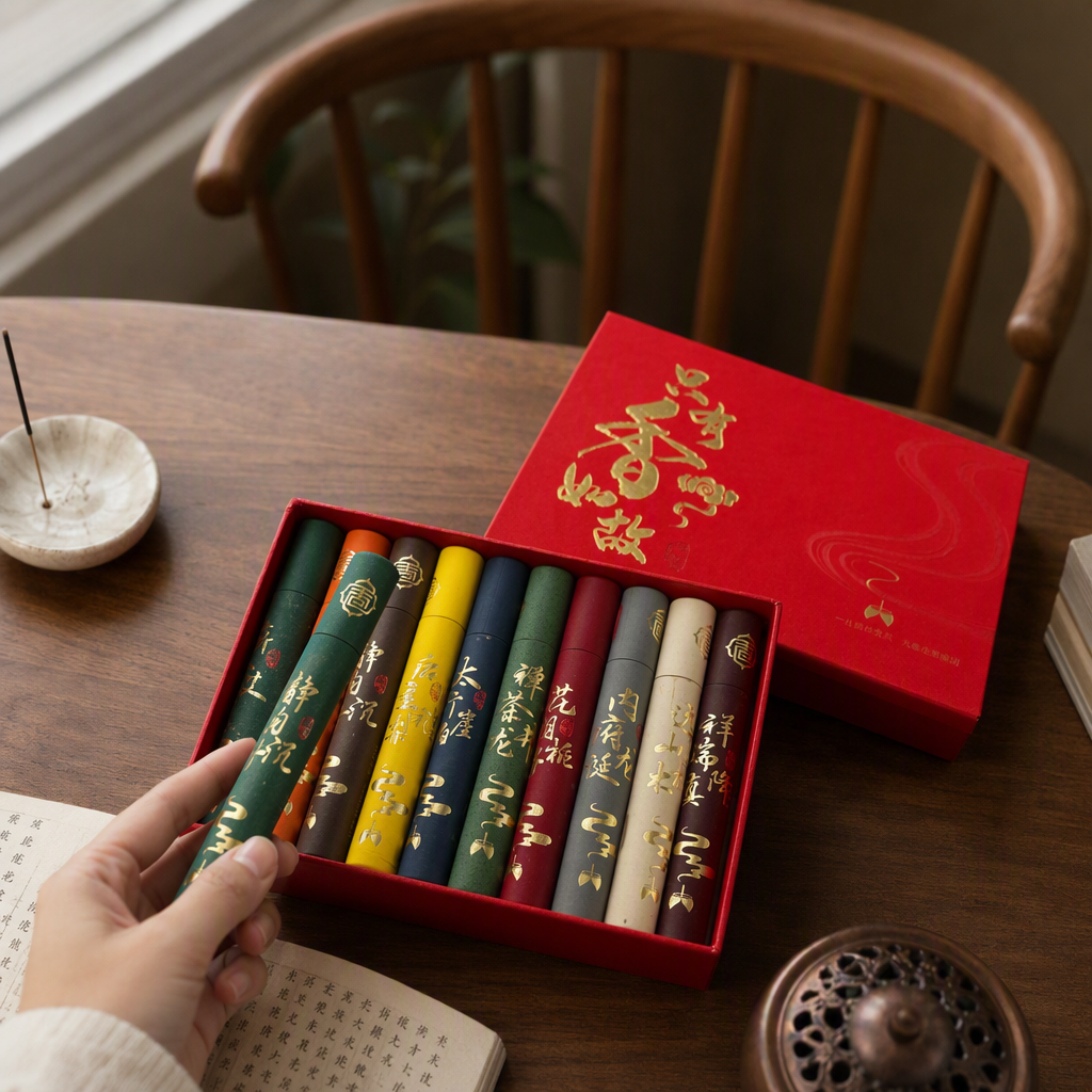 红色礼盒+香薰卷筒产品图