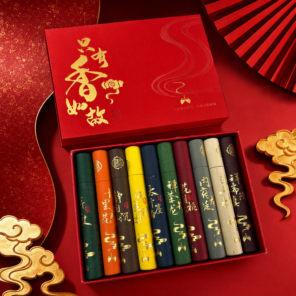 红色礼盒+香薰卷筒细节图