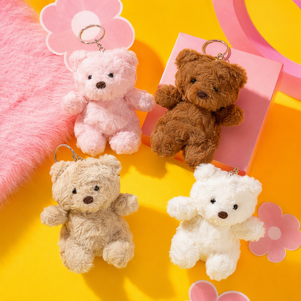 Cute peluche colgante barcelona oso animal decoración colgante muñeca boneco comercio exterior envío de artículos creación animal cute peluche oso llavero cuatro moda colgante colgante multicolor regalo regalo regalo Application Scenario