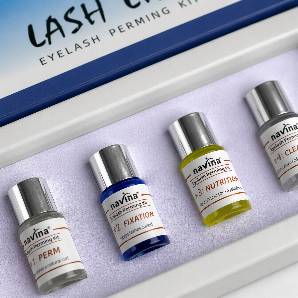 Maquillaje profesional caja de embalaje azul cuatro botellas de pestañas estilizador líquido de larga duración estilizador natural curl arriba herramientas de belleza Application Scenario