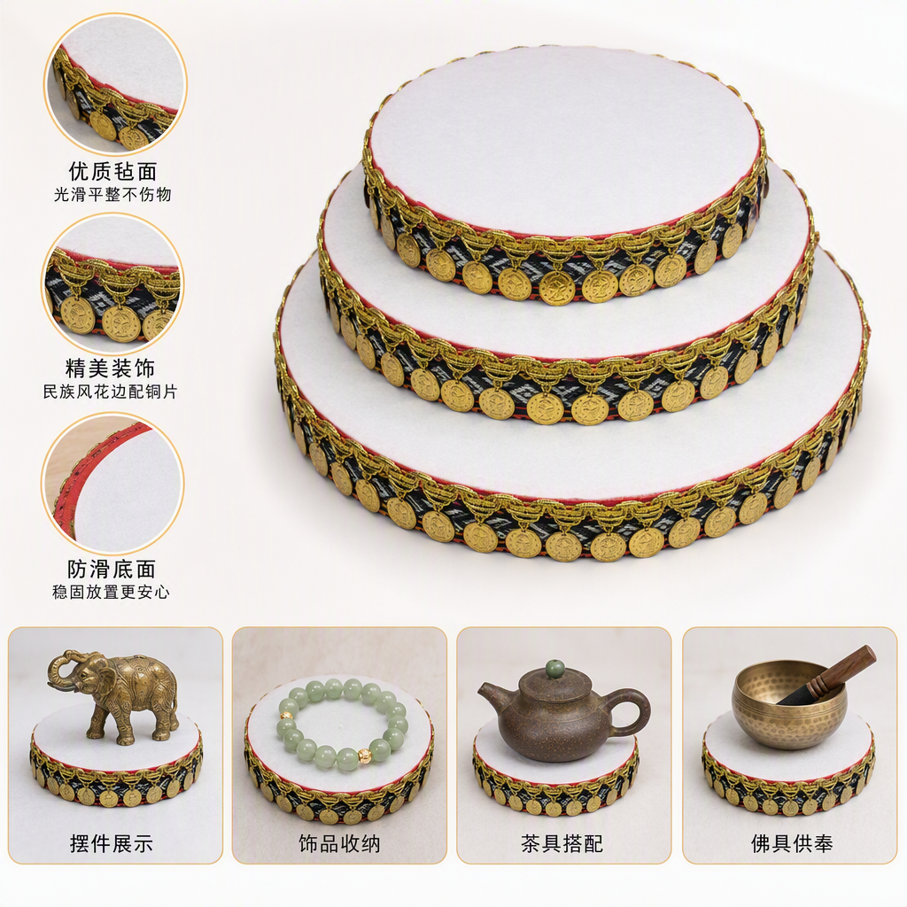 Red, black and gold patterned drum-shaped jewelry is fashionable, trendy, individualistic and versatile. It is a handcrafted creative accessory collectible