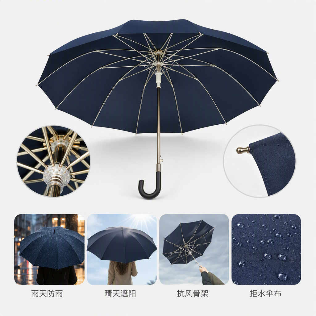 Multifuncional protección contra el viento protección del sol protección contra la lluvia paraguas portátil ligero duradero lluvia ligera lluvia de doble uso ropa de lluvia para hombres y mujeres details Picture