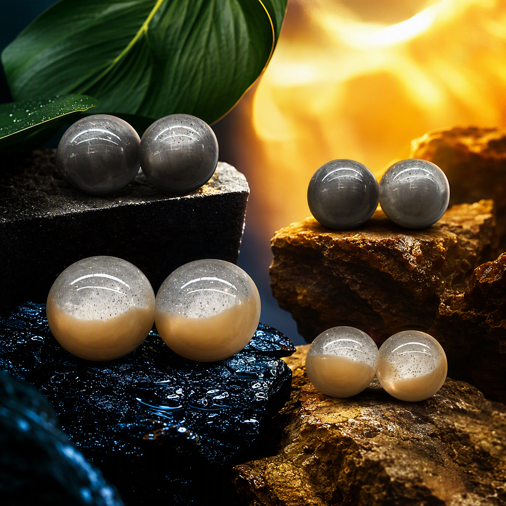 Fashionable and simple grey semi-transparent round bead jewelry accessories, handcrafted DIY material packaging jewelry accessories Specification image