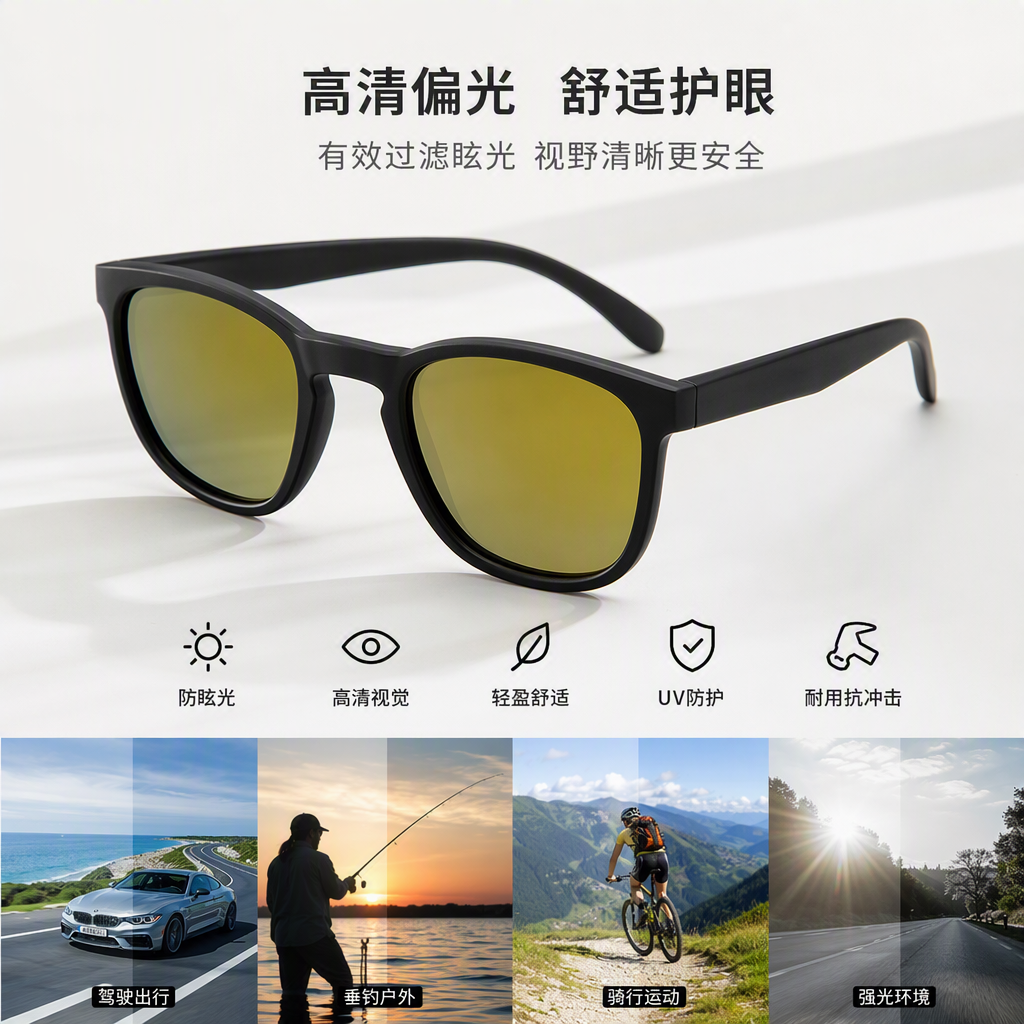Fashionable sunglasses, polarized sunglasses, men's and women's trendy UV protection sunglasses, casual driving sunglasses, sunglasses accessories Application Scenario