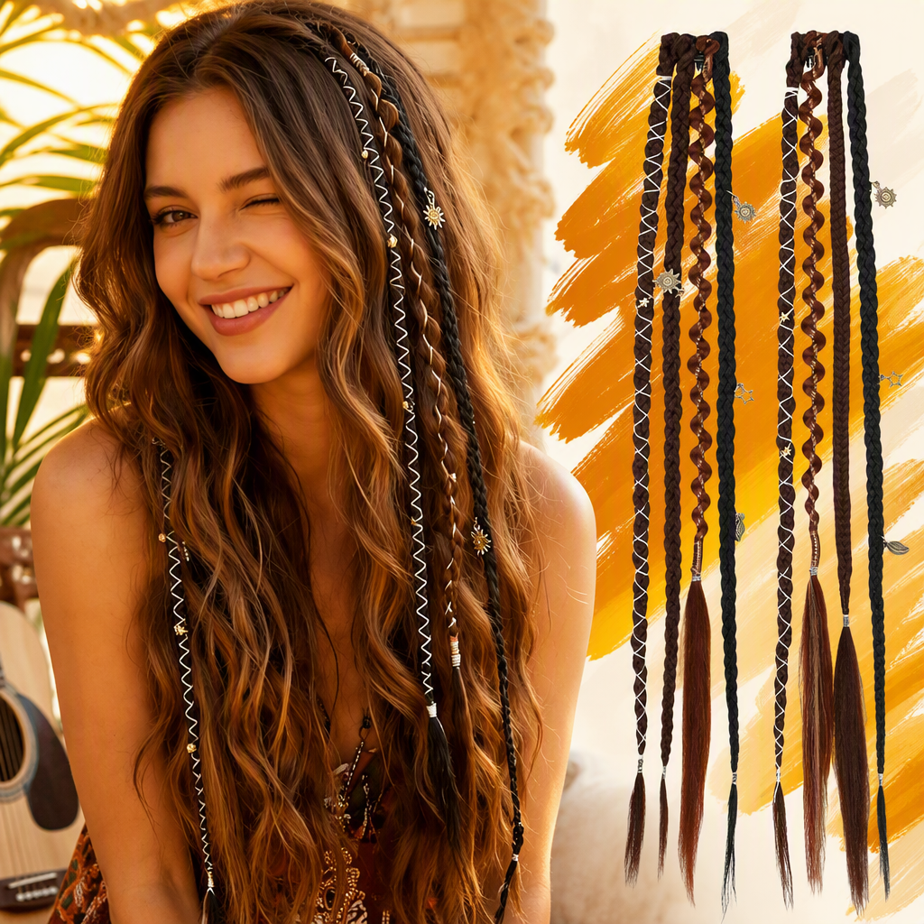 Fashionable brown braided hair accessories, simple and versatile hair accessories, hair clips, hair ropes, hair bands, hair ornaments and accessories Specification image
