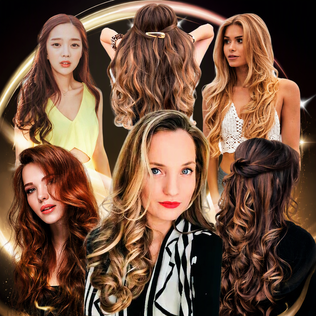 Varios estilo de cabello rizado mujer cabeza de cerca peinados de moda hd imágenes show Specification image