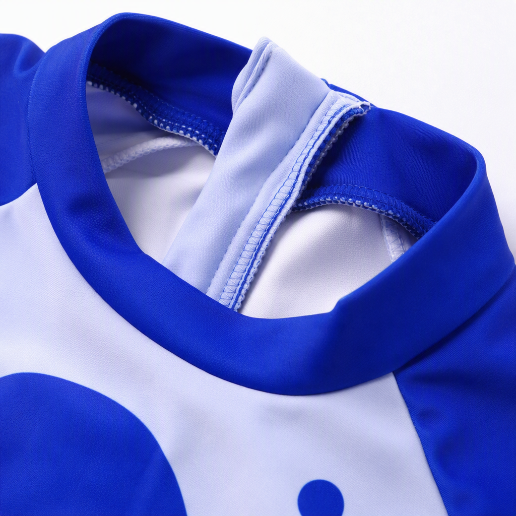 Children's cute blue shark-patterned one-piece swimsuit, sun-protective, quick-drying and comfortable, a must-have for summer Application Scenario