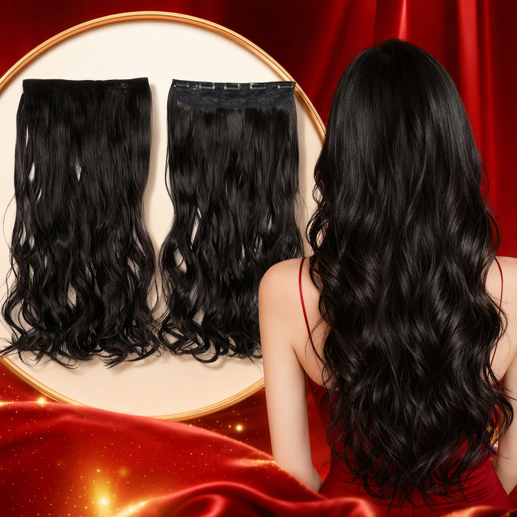 Natural curly black wig pieces, fluffy and full short hair wig pieces, Korean style trendy hair accessory for women Specification image