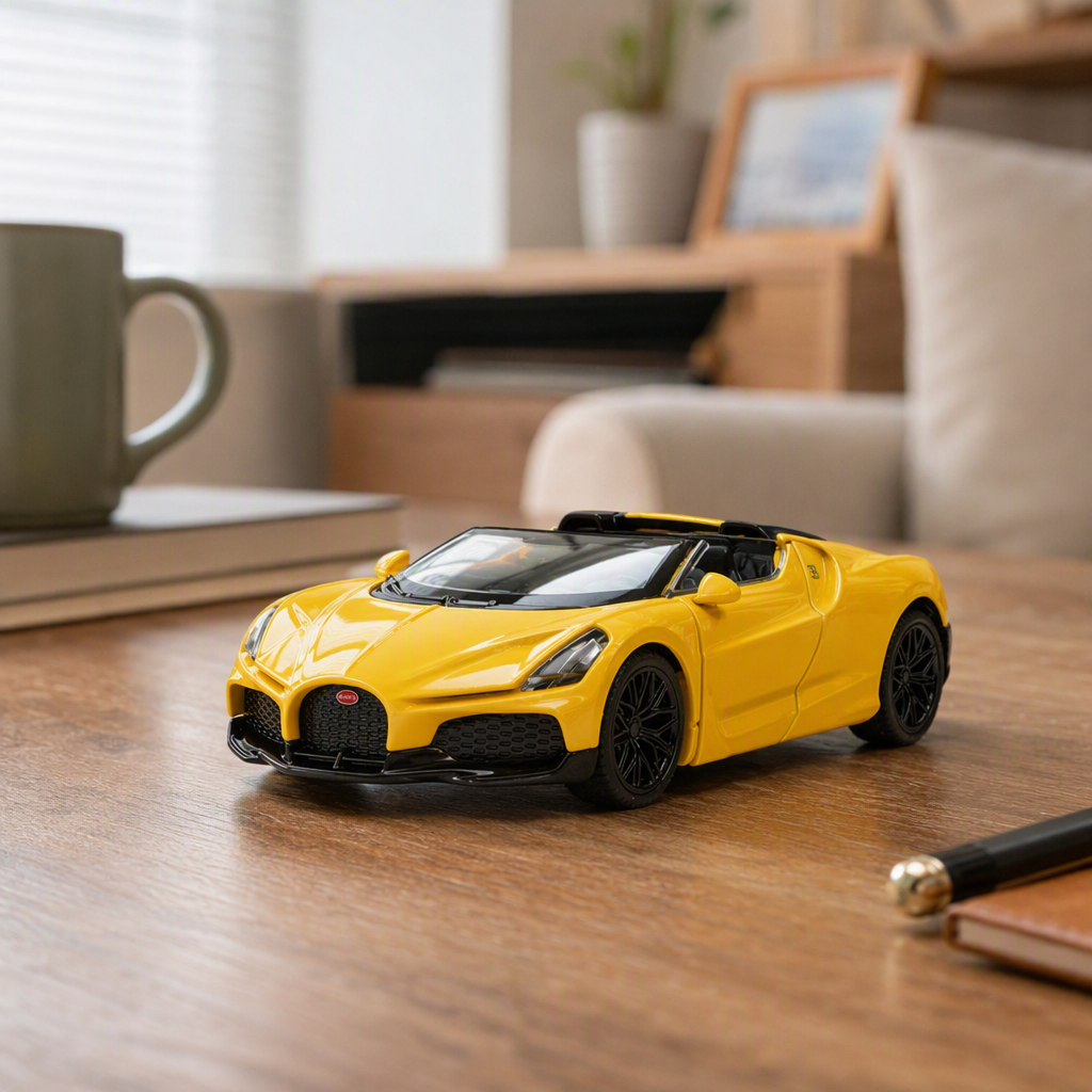 Officially authorized simulation alloy car model - Bugatti - Mistral [1:43 yellow] Specification image