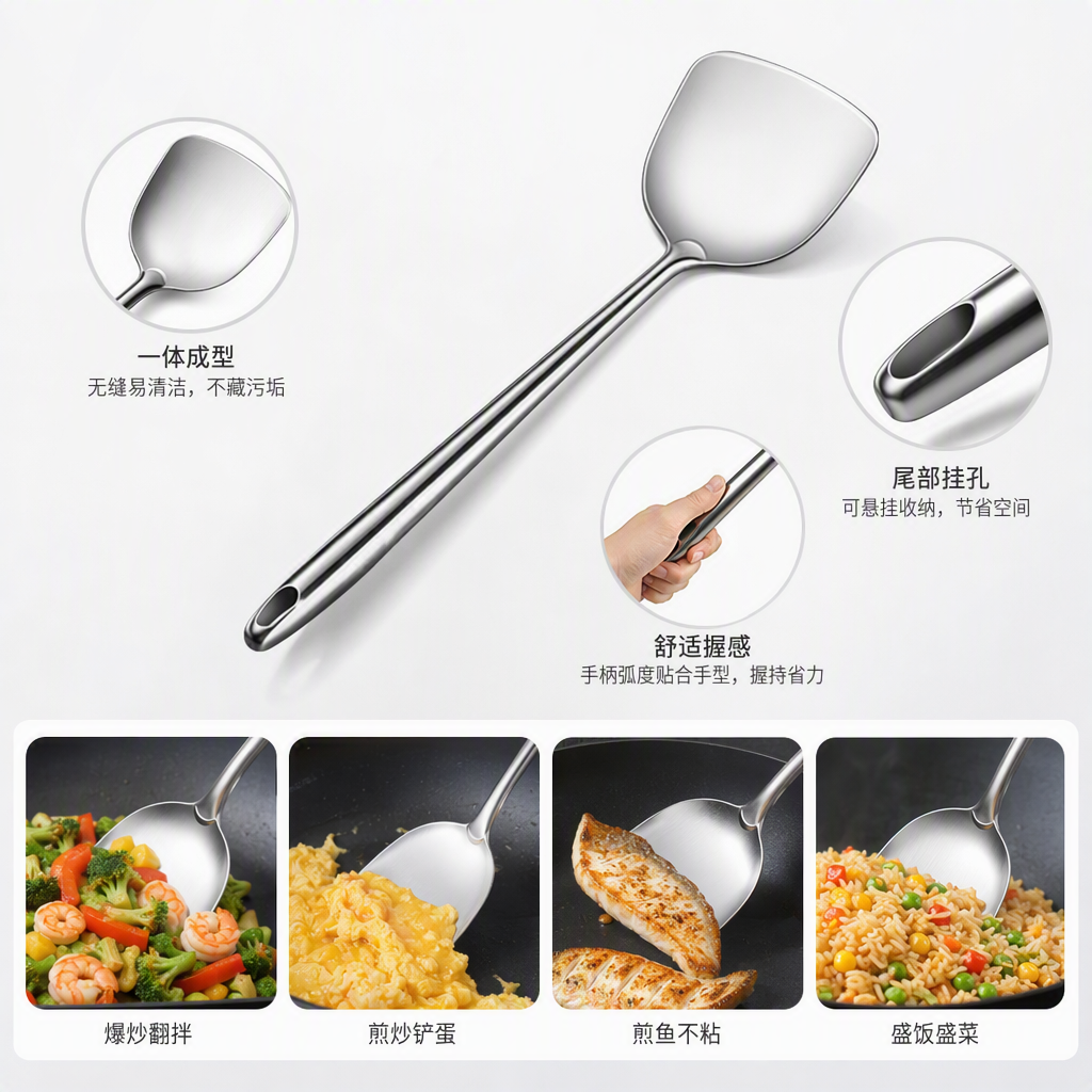 Multifuncional cocina cocina cuchara spade set resistente al calor durable hogar utensilios de cocina para fritar sopa cuchara spade combo Item Picture