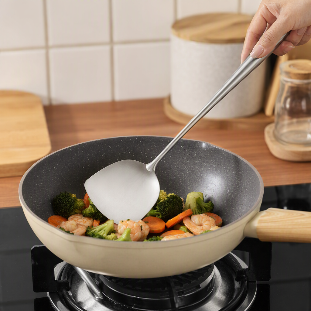 Multifuncional cocina cocina cuchara spade set resistente al calor durable hogar utensilios de cocina para fritar sopa cuchara spade combo Application Scenario