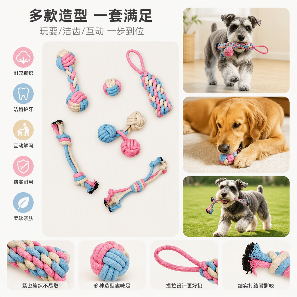 多彩马卡龙色绳结玩具套装儿童益智手工DIY趣味手抓训练幼儿玩具礼盒