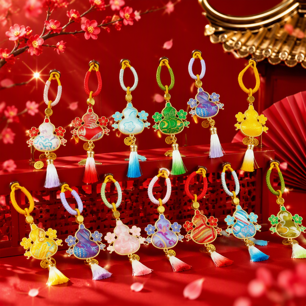 Colorful gourd pendants, handcrafted and creative home decoration pendants, festival gift pendants, versatile styles Specification image