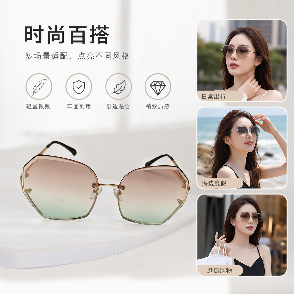 Fashionable sunglasses, polarized sunglasses, trendy UV-protective sunglasses for both men and women, versatile accessories, and a wide variety of styles