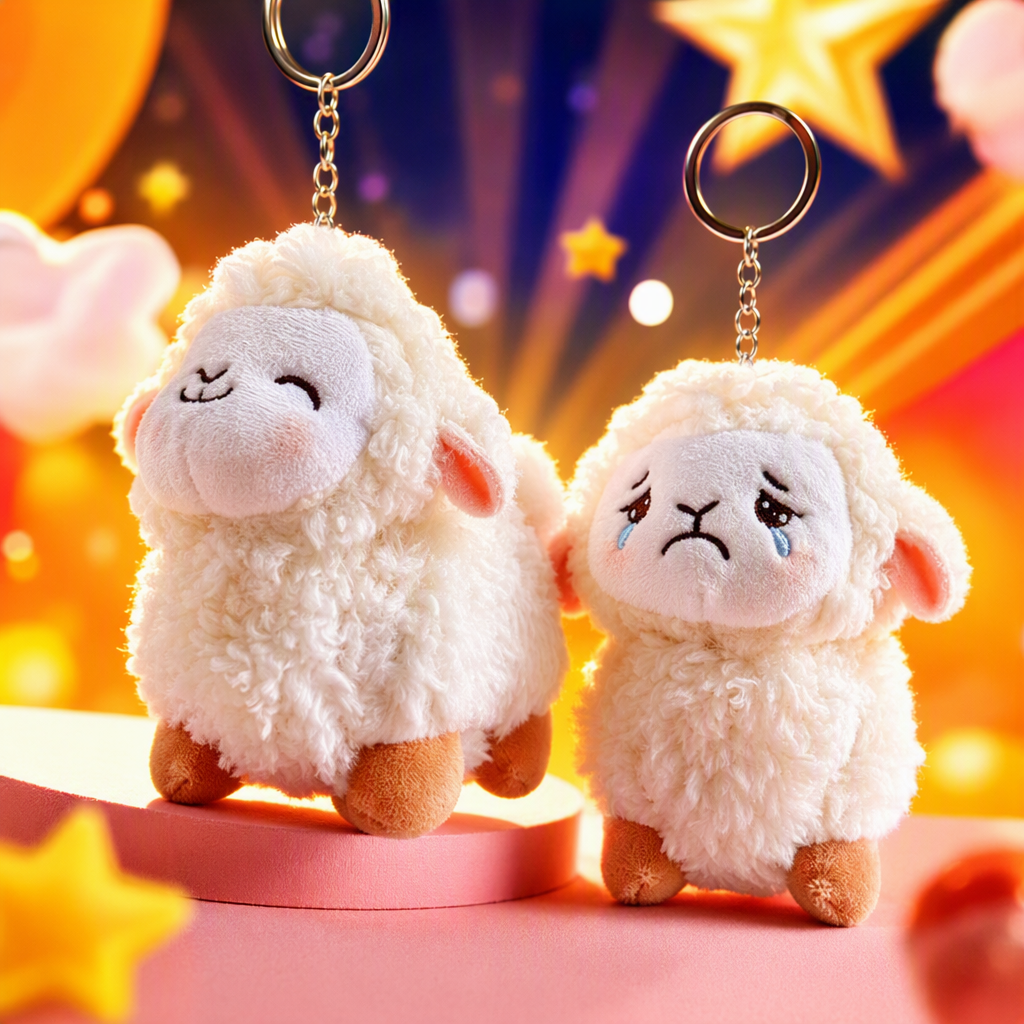Super cute and realistic little sheep pendant bags, keychains, small dolls, adorable figurines, crying and laughing sheep, foreign trade wholesale, white plush sheep, Mother's Day custom acrylic key chains, personalized and creative accessories, gifts and giveaways Application Scenario