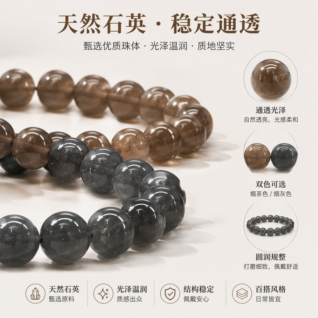 Colorful handcrafted beaded jewelry accessories, creative DIY material accessories with a mix of brown and gray