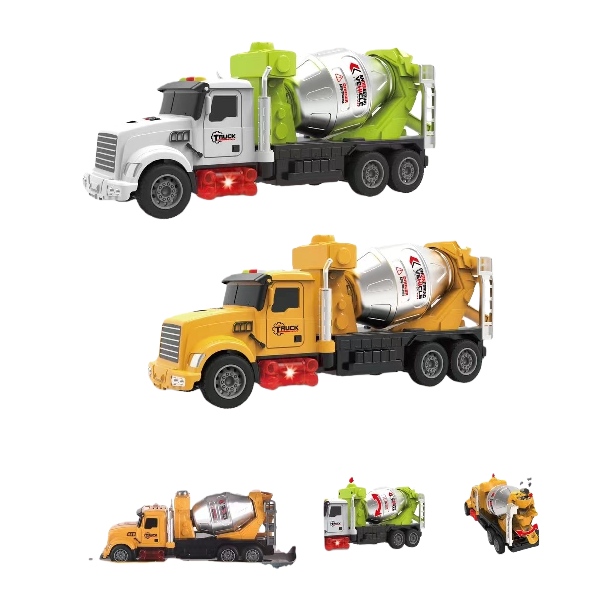 Colorful sound and light engineering vehicle, children's toy electric model, green and yellow light and sound effects adjustable, children's educational toy Item Picture